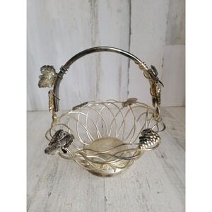 Vintage grape vine small wire basket metal home decor‎ unique